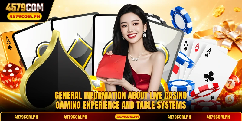 General information about live casino gaming experience and table systems