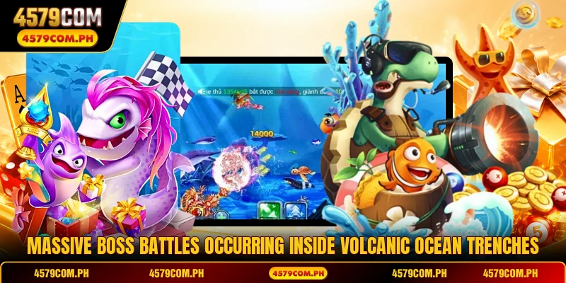 Massive boss battles occurring inside volcanic ocean trenches