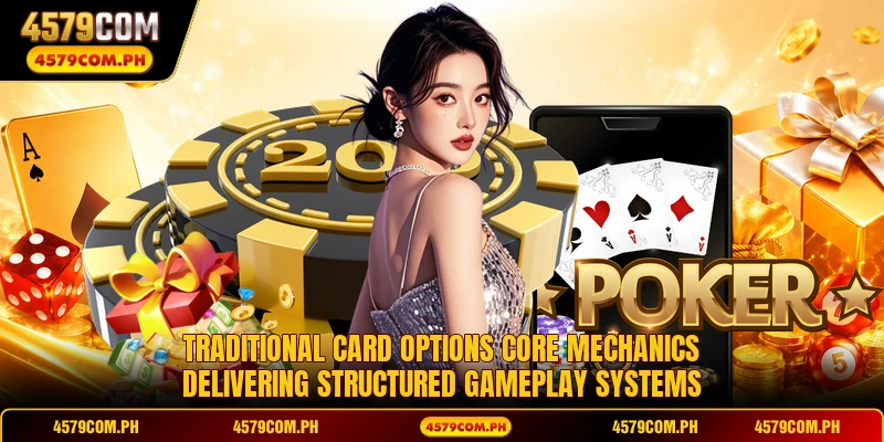 Traditional card options core mechanics delivering structured gameplay systems